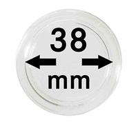 Capsule per monete 38 mm (10 pezzi) [Lindner 2250038], Polistirene qualità con una superficie altamente resistente ai graffi - Diametro interno: 38 mm