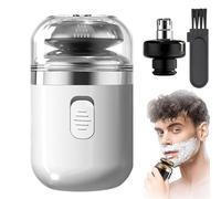 Capsule Razor, Capsule Razor Mini Portable Electric Shaver, Portable Multifunctional Capsule Shaver with Nose Hair Trimmer, USB Mini Travel Shaver, Waterproof Washable Rotary Razor (White)