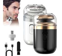 Capsule Razor, Capsule Razor Mini Portable Electric Shaver, with Nose Hair Trimmer, Waterproof, USB Rechargeable Waterproof for Men Women (Black+White)