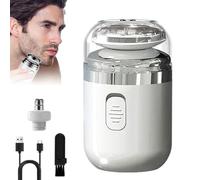 Capsule Razor, Capsule Razor Mini Portable Electric Shaver, with Nose Hair Trimmer, Waterproof, USB Rechargeable Waterproof for Men Women (White)