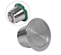 Capsule riutilizzabili lavabili , in acciaio inossidabile per uso alimentare, compatibili per macchina , rispettose dell'ambiente, con cucchiaio di plastica