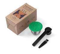 Capsules rechargeables Filtres à dosettes de café réutilisables compatibles avec les brasseurs Dolce Gusto avec cuillère et brosse (1 Capsula Caffè)
