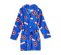 Captain America and Marvel Robe - Blue with White and Red Details - Size 7 Years - Long Robe Made with 100% Polyester - Marvel Collection - Original Product Designed in Spain, multicoloured, 7 Years