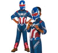 Captain America Brave New World Bambini Autorizzato Costume + Maschera