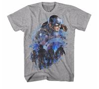 Captain America Civil War Movie Cap Sector T-Shirt Marvel Comics Grigio