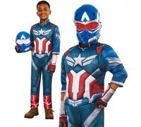 Captain America Deluxe Bambini Costume Supereroe Marvel Vestito + Maschera