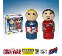 Captain America Guerra Civile Pin Mate Legno Personaggi 2-Pack Bif Botto Pow