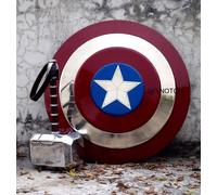 Captain America Shield Legend Marvel Metal Prop Repliche con Marvel Thor Hammer