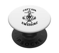Captain Awesome - Ancora, barca a vela in mare, viaggi, nomade PopSockets PopGrip Adesivo