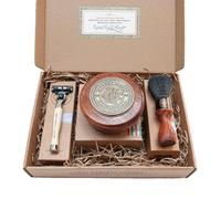 Captain Fawcett Lussuoso set regalo da barba: rasoio ricaricabile, sapone da barba, ciotola da barba in legno, pennello in fibra sintetica