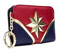 Captain Marvel Carol Danvers Cosmic Kree Stile di Tuta Borsa/Portamonete Clutch con Tasca Portamonete & Porta Carte, Rosso