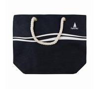 Captain Mike Borsa da spiaggia da donna, a righe, grande ed elegante, chiusura lampo, per spiaggia, uso quotidiano e vacanze, leggera e spaziosa, design marittimo, Blu mare, L