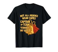 Captain of Team Forgot My Keys - Divertente Motivo Eroe Maglietta