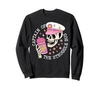 Captain of The Struggle Bus Scheletro caffè Divertente Sarcastico Felpa
