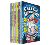 Captain Underpants Collection 8 Books Set By Dav Pilkey (Adventures of Captain Underpants,Attack of the Talking Toilets,Invasion of the Incredibly Naughty Cafeteria Ladies From Outer Space & More)