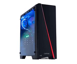 Captiva Advanced Gaming I62-206 - Scheda madre AMD R3 4300GE A520M NVIDIA GTX 1050 Ti 4 GB DDR4 RAM da 8 GB, SSD da 480 GB, senza hard disk, raffreddamento ad aria, LED RGB, Windows 11 Home