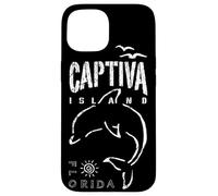 Captiva Island Souvenir, Florida Dolphin Sailing Boat, FL Custodia per iPhone 15