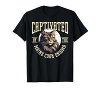 Captivated By The Maine Coon Enigma Cat Lover Owner Maglietta