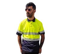 Capto T-Shirt Riflettente di Avvertimento per la Sicurezza edilizia ad Alta visibilità - Camicia da Lavoro da Uomo - Camicia Neon da Uomo - T-Shirt da Lavoro - Giallo/Nero - M