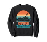 CAPTOON Come Un Capitano Regolare Solo Ubriaco Divertente Barca Meme Felpa