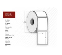 Capture CA-LB3026 etichetta per stampante Bianco (Label 102x76, Core 25, - Diame