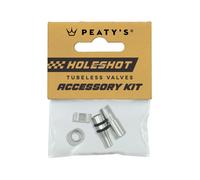 Capuchons valvole Tubeless Peaty's Holeshot Fast Flow Argenté