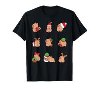 Capy Christmas Capibara festeggiano Il Natale Maglietta