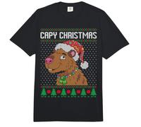 Capy Christmas Capybara Ugly Maglione Comfort Colors Adult Heavyweight T-Shirt
