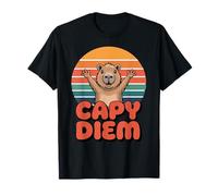 CAPY Diem Capibara Gioco di Parole retrò Tramonto Carpe Diem Maglietta