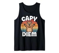 CAPY Diem Gioco di Parole Capibara retrò Tramonto Canotta