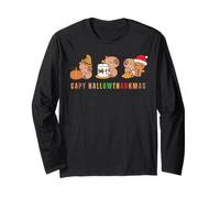 Capy Hallowthankmas Capybaras Halloween Thanksgiving Xmas Maglia a Manica
