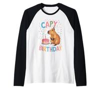 Capy Happy Birthday Capybara Party Animal Ragazzi e Ragazze Maglia con Maniche Raglan