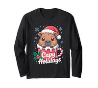 Capy Holidays - Cappello da Babbo Natale Capybara con Grafica Maglia a Manica