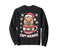 Capy Holidays Carino Capybara Natale Babbo Natale Divertente Vacanza Felpa