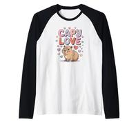 Capy Love Carino Capybara Valentine Amante Animali Maglia con Maniche Raglan
