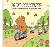 Capy Moments Coloring Book: Adorable Cute & Comfy Animal Adventures for Kids Ages 4-8 | Relaxing Kawaii Capybara, Bunny & Friends