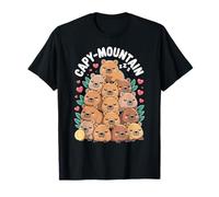 CAPY-Mountain Carini Capibara impilati Kawaii Sonno Maglietta