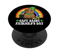 Capy Saint Patricks Day St Paddy's Green Shamrock Capybara PopSockets PopGrip Adesivo