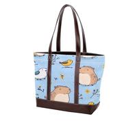 Capybara-15 Portamonete a tracolla da donna in morbida pelle lavata e borse resistenti, multicolore, 33,8 x 12 x 31 cm