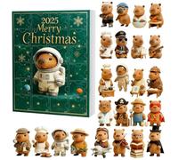 Capybara 2025, 2D Acrylic Capybaras Ornaments Set, 24 Days Christmas Countdown Decorations, Cute Capybara Themed Holiday Calendar for Home Living Room Family Kids Adults Gift