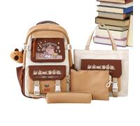 Capybara Accessories | Grande borsa per libri a più scomparti | Set di articoli per la scuola | per ragazzi ragazze studenti casa aula viaggi all'aperto shopping campeggio compleanno, B,