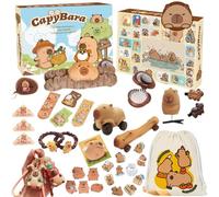 Capybara Advent Calendar 2025,Capybara Christmas Advent Calendar,34 Pcs CapyBaras Gifts Christmas Countdown Surprise Gift for Xmas Stocking Stuffers (B (31 items))