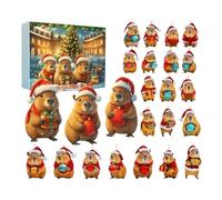 Capybara Advent Calendars 2025, 24 Days Christmas Countdown Advent Calendars with 2D Acrylic Capybara Ornaments for Kids Adults