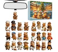 Capybara Advent Christmas, Capybara Ornament 2025 Countdown Calendar, 2D Acrylic Decor 24 Days For Home Christmas Tree Car Rearview Mirror Wall Window Family Adults Kids Vacation