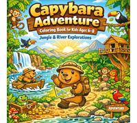 Capybara Adventure Coloring Book for Kids Ages 6-8 | Jungle & River Explorations: 40 Unique Big & Easy Coloring Pages Featuring Jungle Trips, River ... Outdoor Fun, and Playful Capybara Adventures