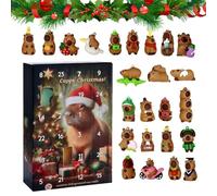 Capybara advnt calendar - Countdown Ornaments, 3D Decorative Holiday Figures, Adorable Animal Theme Design, Creative Display Collection | Delightful Decoration with Festive Spirit for Living Room