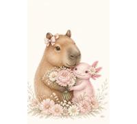 Capybara and Axolotl Notebook: Cute animal notebook with 100 lined pages, 6 x 9 inch for notes, journaling, writing, lists, and creative ideas
