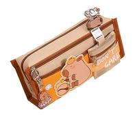 Capybara, astuccio Capybara, astuccio in peluche Capybara, astuccio di grande capacità, astuccio in tela con tasche multiple per portapenne, forniture per ufficio, grande Fa, J003, vedi descrizione,