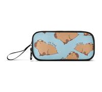 Capybara - Astuccio grande con motivo I'm So Tired, 3 scomparti, portatile, grande, per adolescenti, ragazzi, ragazze, adulti, studenti, Capybara I'm So Tired Pattern, Taglia unica, Organizer per