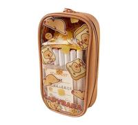 Capybara - Astuccio organizer per matite, organizer da scrivania, portapenne, astuccio estetico, astuccio per matite e gomme, in PVC + tela, 98 g, 21 x 11 x 5,5 cm, Multicolore, C, Unisex